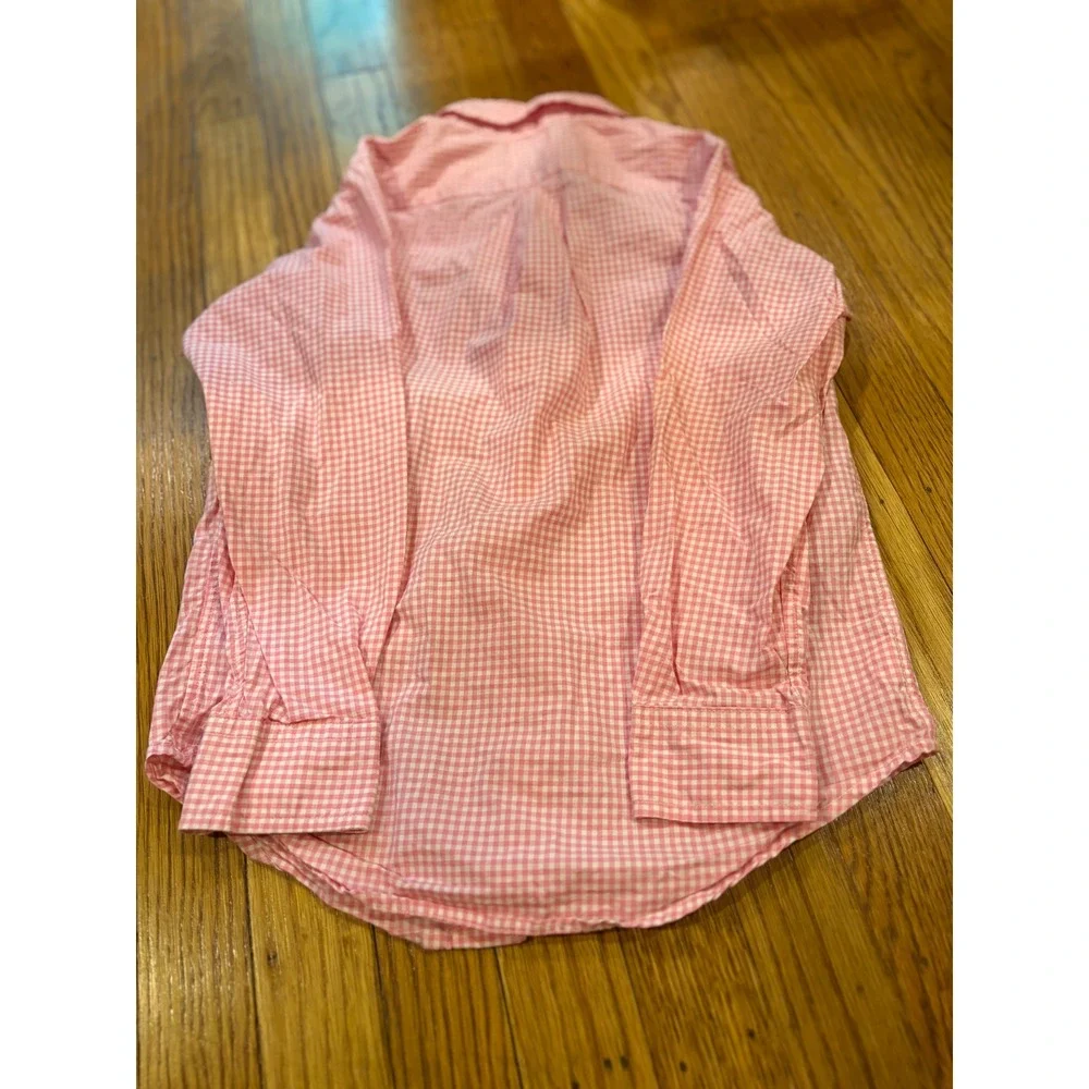 Ralph Lauren Boys Pink Gingham Button Down Shirt Size 6 Long Sleeve Pony Logo